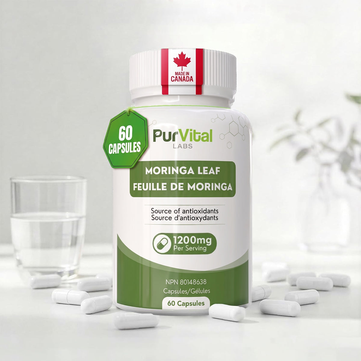 Moringa Leaf Powder Capsule 1200mg Per Serving