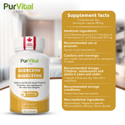 QUERCETIN Capsules 400mg Per Serving