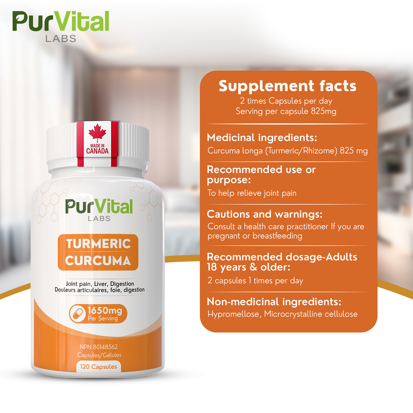 Turmeric Capsules 1650mg Per Servings