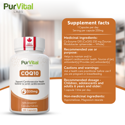 CoQ10 Capsules 250mg Per Serving