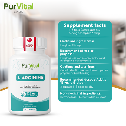 L-Arginine Capsules 1250mg Per Servings