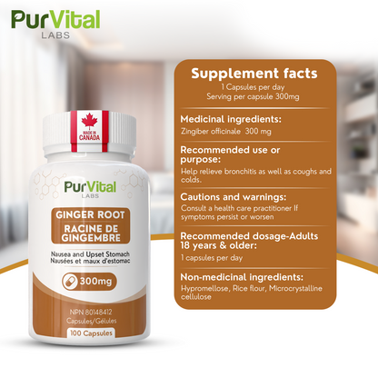 Ginger Root Capsules 300mg Per Servings