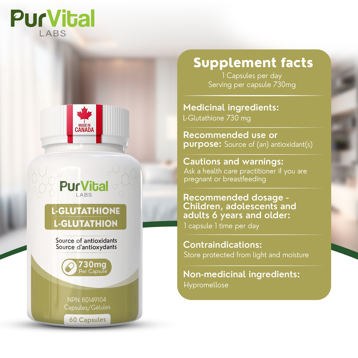 L-Glutathione 730 mg per Serving