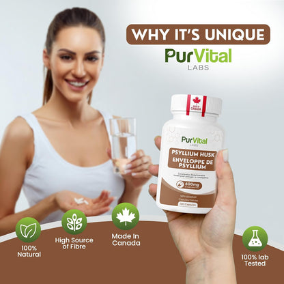 Psyllium Husk Capsules 1200mg Per Servings