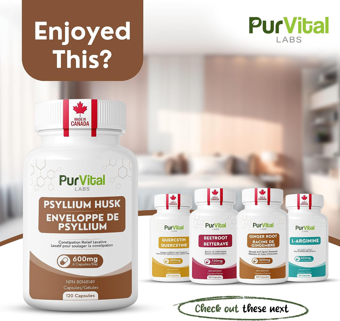 Psyllium Husk Capsules 1200mg Per Servings